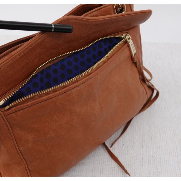 Rebecca Minkoff Swing Shoulder Bag Brown Leather Chain Strap Convertible Tassels - Picture 6 of 16